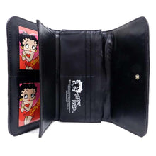 Cargar imagen en el visor de la galería, Cartera de mujer Betty Boop con talonario de cheques con brillantes diamantes de imitación en color rosa B16N