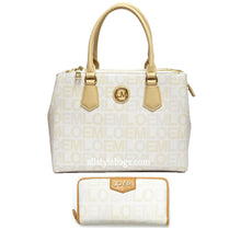Load image into Gallery viewer, LOEM signature white shoulder Bag L wallet set triple zipper pockets dessigner