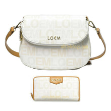 Load image into Gallery viewer, LOEM white crossbody shoulder wallet Bag set messenger handbag signature flap