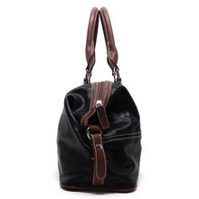 Load image into Gallery viewer, color block bling shoulder handbag bag Black brown studs Rhinestone Silverake