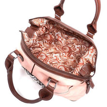 Load image into Gallery viewer, color block bling shoulder handbag bag Black brown studs Rhinestone Silverake