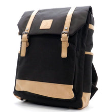 Load image into Gallery viewer, Brown color block Canvas School Sport L Backpack Bag unisex marsea I Pad Laptop