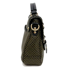 Load image into Gallery viewer, ALBA signature print satchel Bag Purse shoulder Black ivy embossed lock polka FM

