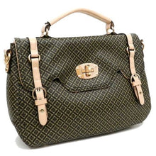 Load image into Gallery viewer, ALBA signature office Shoulder office messenger Bag Purse print Black ivy polka