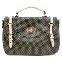 Load image into Gallery viewer, ALBA signature office Shoulder office messenger Bag Purse print Black ivy polka