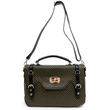 Load image into Gallery viewer, ALBA signature office Shoulder office messenger Bag Purse print Black ivy polka