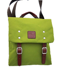 Load image into Gallery viewer, Canvas Cross-body Messenger Handbag Bag Blanc Olive Green Flap Over I Pad Orange