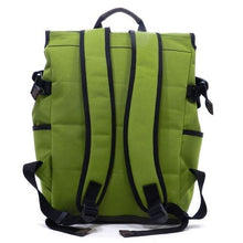 Load image into Gallery viewer, Canvas School Sport Backpack Bag Green I Pad laptop form Pocket Blanc
