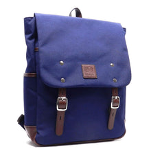 Load image into Gallery viewer, Canvas book school sport L backpack Bag I Pad laptop form pockets Blue Blanc