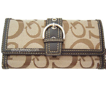 Load image into Gallery viewer, canvas signature L checkbook Belt buckle designer inspired woman MW