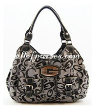 Cargar imagen en el visor de la galería, Bolso tipo cartera de lona con firma Bolso de mano marrón inspirado en el diseñador con bolsillos