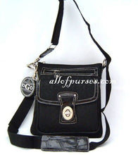 Load image into Gallery viewer, canvas G signature cross-body bag messenger Designer inspired black lock pocket