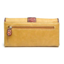 Load image into Gallery viewer, Crocodile L wallet checkbook Designer Inspire Belt buckle Brown Stud Rhinestone