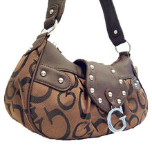 Load image into Gallery viewer, canvas G signature satchel bag handbag purse Designer inspired BROWN metal