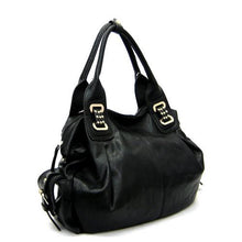 Load image into Gallery viewer, Black studs L Shoulder Satchel Bag Handbag Purse Designer Inspired Pockets