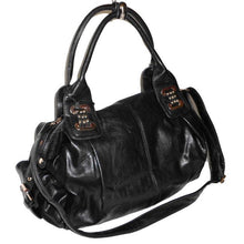 Load image into Gallery viewer, Black studs L Shoulder Satchel Bag Handbag Purse Designer Inspired Pockets