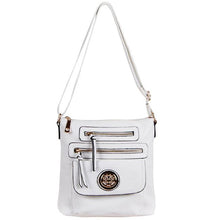 Cargar imagen en el visor de la galería, Conjunto de bolso bandolera tipo cartera con medallón de flora en color negro Inspirado en el diseñador