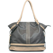 Load image into Gallery viewer, Color Block L bag Handbag purse Green Ivy Bold stitching Studs designer inspired