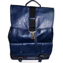 Load image into Gallery viewer, Faux Leather school backpack Bag Black slim unisex I Pad Laptop Form Pockets