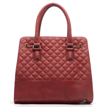 Cargar imagen en el visor de la galería, Bolso de hombro acolchado con cierre giratorio y diseño inspirado en el diseñador con tachuelas de diamantes de imitación