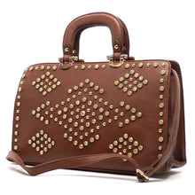 Cargar imagen en el visor de la galería, Bolso de mano LOEM Bling Bandolera Bolso Tote Diseñador Diamantes de imitación Boxer Tachuelas F08504