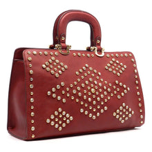 Cargar imagen en el visor de la galería, Bolso de mano LOEM Bling Bandolera Bolso Tote Diseñador Diamantes de imitación Boxer Tachuelas F08504