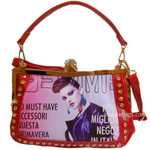 Cargar imagen en el visor de la galería, Imagen de revista, bolso de mano de noche, bolso de hombro, foto de portada roja, diamantes de imitación