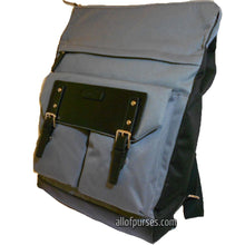 Load image into Gallery viewer, Color block Canvas School L Backpack Navy blue blanc Laptop tablet Sport Biking