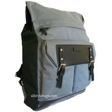 Load image into Gallery viewer, Color block Canvas School L Backpack blanc Black gray Laptop tablet Sport Bag