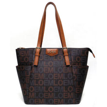 Cargar imagen en el visor de la galería, LOEM firma Imprimir firma satchel Bolso de mano tote Diseñador metal dorado