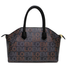 Cargar imagen en el visor de la galería, Bolso de mano con estampado de la firma LOEM, bolso de mano, bolso de mano, marca negra dorada