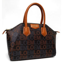 Cargar imagen en el visor de la galería, Bolso de mano con estampado de la firma LOEM, bolso de mano, bolso de mano, marca negra dorada