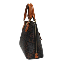 Cargar imagen en el visor de la galería, Bolso de mano LOEM con estampado trapezoidal en color beige hiedra dorado de la marca