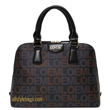 Cargar imagen en el visor de la galería, Bolso de mano LOEM con estampado trapezoidal en color beige hiedra dorado de la marca