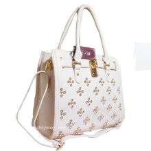 Load image into Gallery viewer, brown taupe LOEM lock Rhinestone Studs Shoulder bag handbag Designer Inspired