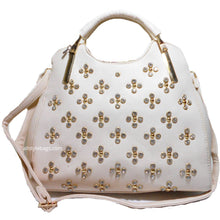 Load image into Gallery viewer, Designer inspired black LOEM Polka Flora Rhinestone Studs Shoulder bag handbag
