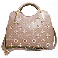 Load image into Gallery viewer, Designer inspired burgundy red LOEM Polka Flora Rhinestone Shoulder bag handbag