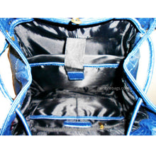 Cargar imagen en el visor de la galería, Mochila escolar deportiva de piel azul marino para portátil iPad, color L, para tablet, con bolsillos