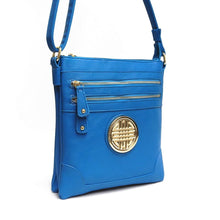 Load image into Gallery viewer, emblem medallion black Cross-body red messenger bag zipper pockets BG675 Designer inspired