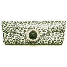 Load image into Gallery viewer, bling Green Silver Animal Print Rhinestone Evening Party Wrist handbag bag wallet