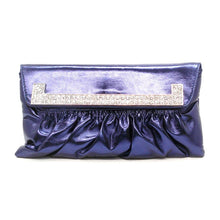 Cargar imagen en el visor de la galería, Bolso de mano para fiesta de noche con diamantes de imitación plateados y negros inspirado en el diseñador