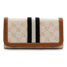 Cargar imagen en el visor de la galería, Cartera de lona con firma de lavanda para mujer, talonario de cheques en forma de L, color morado, inspirada en el diseñador