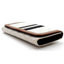 Load image into Gallery viewer, canvas beige signature woman checkbook L wallet purple Designer inspired