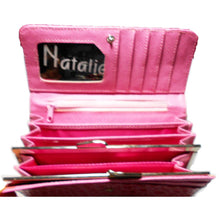 Cargar imagen en el visor de la galería, Cartera de mano con diseño inspirado en el diseñador Natalie con relieve de cocodrilo, tarjetero, billetes, cartera para mujer