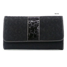 Cargar imagen en el visor de la galería, Cartera de lona negra con diseño inspirado en el diseñador CE Signature G para mujer