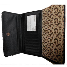 Cargar imagen en el visor de la galería, Cartera de lona negra con diseño inspirado en el diseñador CE Signature G para mujer