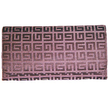 Cargar imagen en el visor de la galería, Cartera de mujer con chequera desmontable de tela G Signature Canvas Plaid Checker Pink L