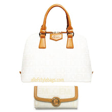 Cargar imagen en el visor de la galería, Conjunto de bolso de mano con cartera y estampado de la firma LOEM, bolso de mano, marca dorada de diseñador