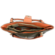 Cargar imagen en el visor de la galería, Bolso de mano LBA con estampado de lunares y candado dorado en color negro, color hiedra negra FM232