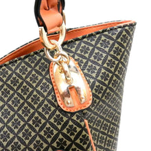 Load image into Gallery viewer, ALBA golden lock polka signature print satchel Bag Purse Black color block FM232